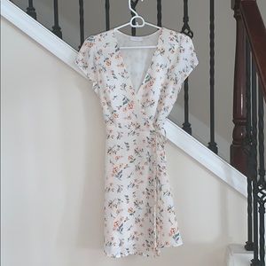 Lush small floral print wrap tie dress